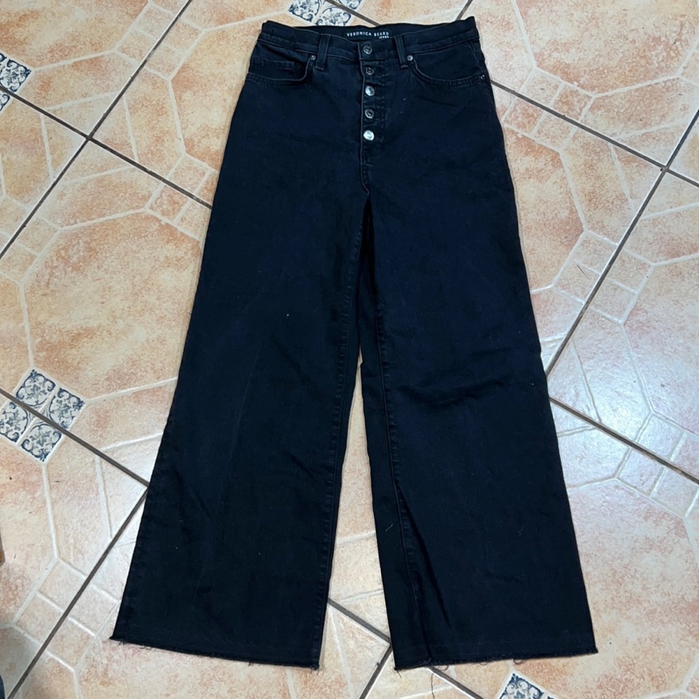 Veronica Beard Black Wide-Leg Jeans